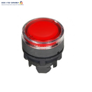 Головка кнопки плоская, с пружинным возвратом и подсветкой, красная