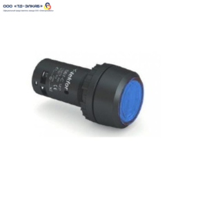 Кнопка плоская, с пружинным возвратом, с подсветкой, LED, NO, 220V, синяя