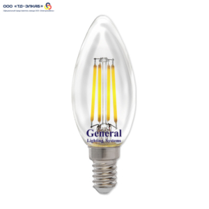Светодиодная Лампа свеча филамент GLDEN-CS-DEM-8-230-E14-4500