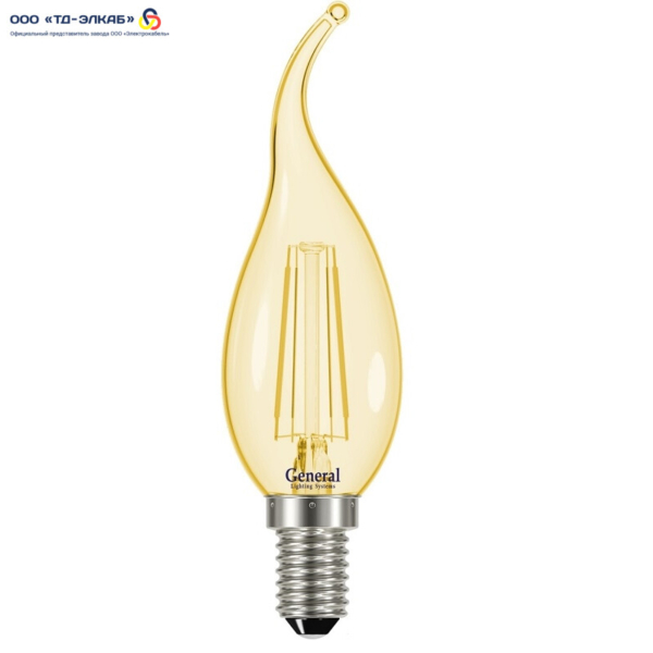 Лампа GLDEN-CWS-7-230-E14-6500 золотое стекло