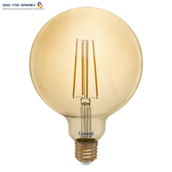 Лампа GLDEN-G125S-10-230-E27-2700 Золотая