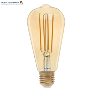 Лампа GLDEN-ST64S-10-230-E27-2700 Золотая