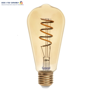 Лампа GLDEN-ST64SS-7-230-E27-2700 Золотая